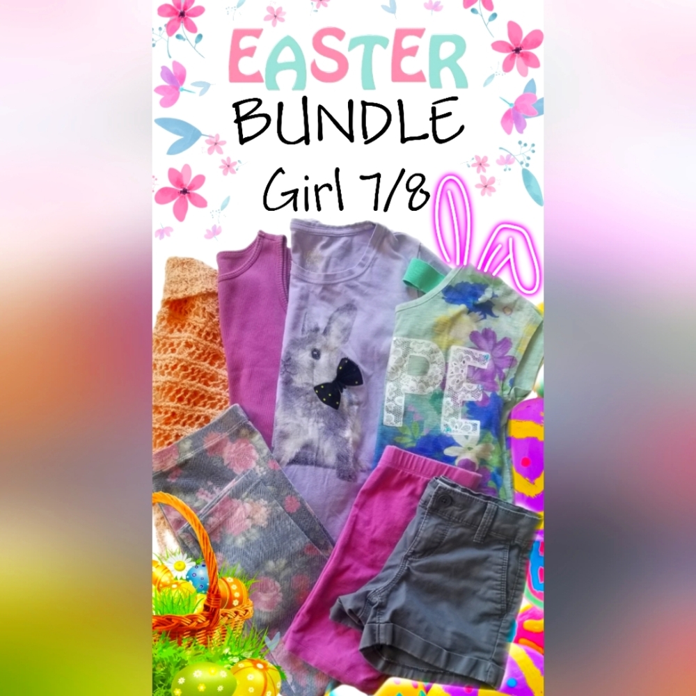 Easter Spring Girl 7Y 8Y 7/8Y Clothing Bundle Bulk Fashion Lot 7, 9 Outfits 🐇🐥